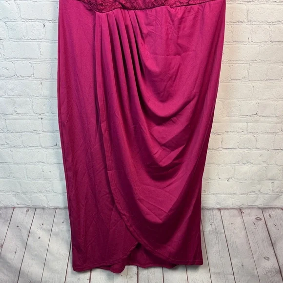 BloomChic Fuchsia Lace Midi Dress Plus Size 1X - Picture 5 of 6